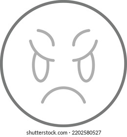 Scowl Vektorsymbol. Kann für Druck-, Mobil- und Web-Anwendungen verwendet werden.
