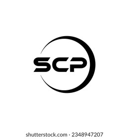 Logo-Design des SCP-Briefes in Illustrator. Vektorlogo, kalligraphische Designs für Logo, Poster, Einladung, etc.