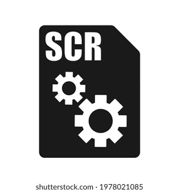 SCR Black File Vector Icon, Flat Design Style