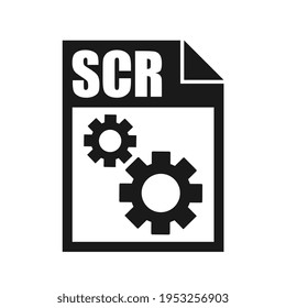 SCR File Vector Icon, Flat Design Style