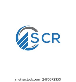SCR Diseño de logotipo de contabilidad plana sobre fondo blanco. SCR iniciales creativas Concepto del logotipo de la letra del gráfico de crecimiento. Diseño del logotipo de finanzas empresariales SCR.	
