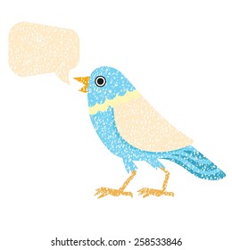 Scrabble blue vector illustration.Bird background