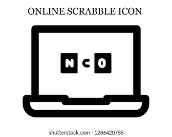 Scrabble search icon. Editable Scrabble search icon for web or mobile.