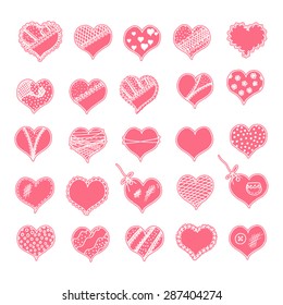 Scrabkooking hearts vector clip art set
