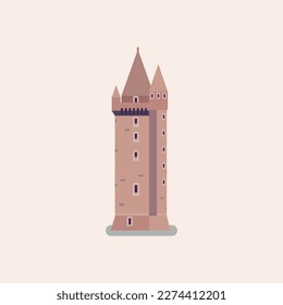 Scrabo Tower. Flat style illustration. 