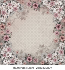 scraf flower art for textile fabric