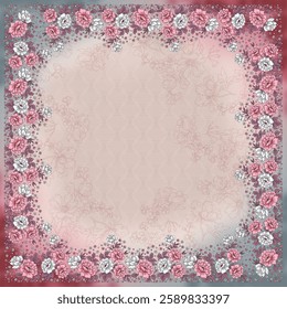 scraf flower art for textile fabric