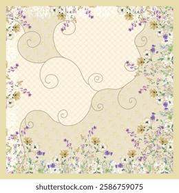 scraf flower  blosom for textile fabric