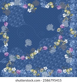 scraf flower colar for textile fabric