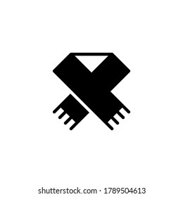 Scraf icon in black flat glyph, filled style isolated on white background