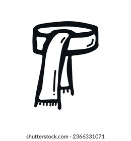 Scraf line icon. Hand drawn. Doodle. Eps 10.