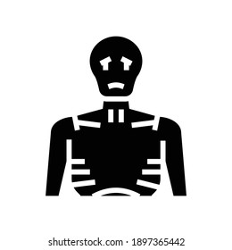 scraggy human glyph icon vector. scraggy human sign. isolated contour symbol black illustration