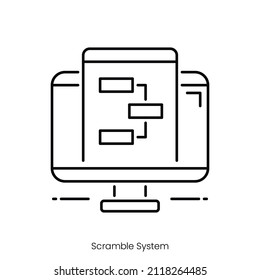 scramble system icon. Outline style icon design isolated on white background