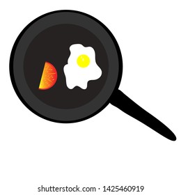 Scrambled egg in frying pan