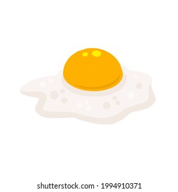 Scrambled egg. Healthy Breakfast. Flat cartoon isolated on white background. Protein and yolk. Element of cooking.