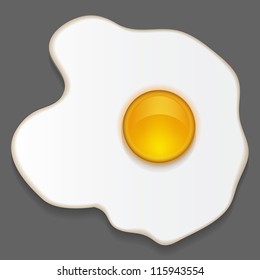 Scrambled egg isolated on a gray background.Vector illustration