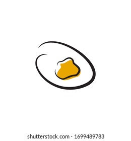 Scrambled egg logo design vector template