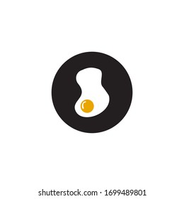 Scrambled egg logo design vector template