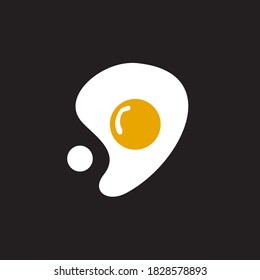 Scrambled egg logo design vector template