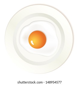 Scrambled egg on plate isolated on white