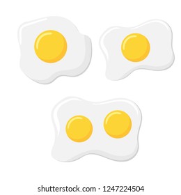 Scrambled egg. Vector illustration. Omelette isolated on background. Cooked eggs. Breakfast eggs. 