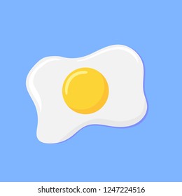 Scrambled egg. Vector illustration. Omelette isolated on background. Cooked eggs. Breakfast eggs. 