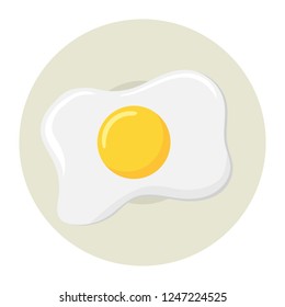 Scrambled egg. Vector illustration. Omelette isolated on background. Cooked eggs. Breakfast eggs. 