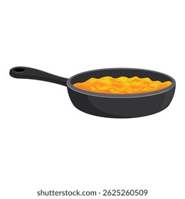 Ovos mexidos cozinhando em uma frigideira, representando uma refeição de café da manhã simples e nutritiva