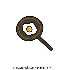 scrambled eggs doodle icon, vector illustration
