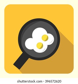 scrambled eggs flat icon. food icon in modern material design style for web and mobile use