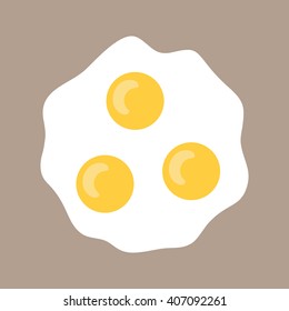 Scrambled eggs . Flat icon fried eggs. Food for breakfast. Vector