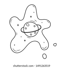 scrambled eggs in the form of space. vector print