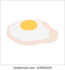 Scrambled eggs. Fried eggs. Omelette. White background. Vector Illustration. EPS 10.