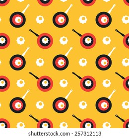 scrambled eggs and frying pan pattern 