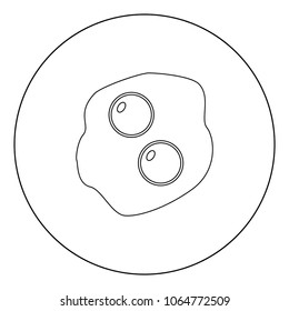 Scrambled eggs icon black color in circle vector illustration