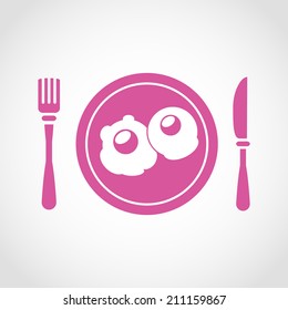 Scrambled eggs Icon Isolated on White Background