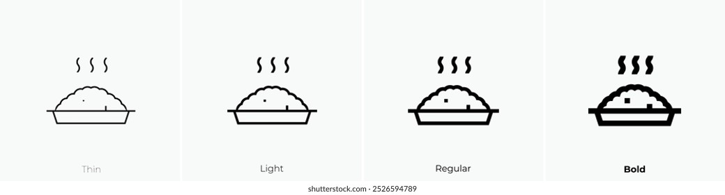 scrambled eggs icon. Thin, Light Regular And Bold style design isolated on white background