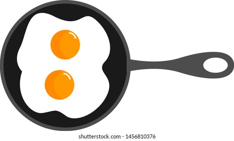 Scrambled eggs, illustration, vector on white background
