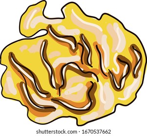 Scrambled eggs, illustration, vector on white background.