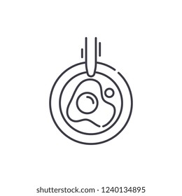 Scrambled eggs line icon concept. Scrambled eggs vector linear illustration, symbol, sign