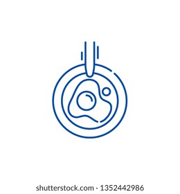 Scrambled eggs line icon concept. Scrambled eggs flat  vector symbol, sign, outline illustration.