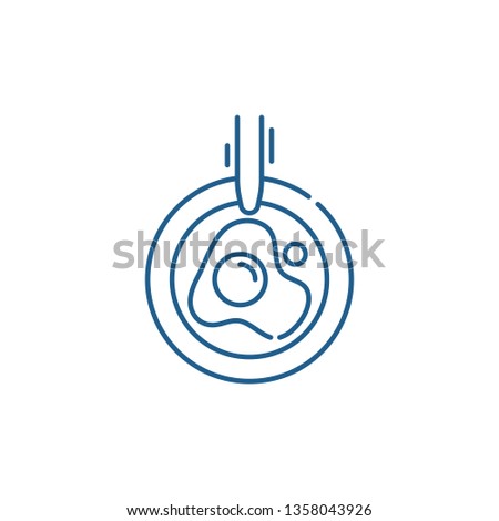 Scrambled eggs line icon concept. Scrambled eggs flat  vector symbol, sign, outline illustration.