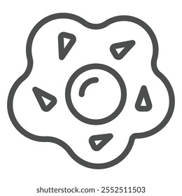 Scrambled eggs line icon, cooking concept. Vector graphics. Fried eggs sign on white background, outline style icon for mobile or web design
