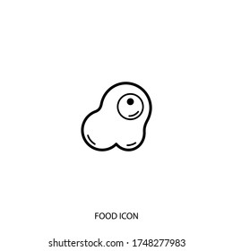 Scrambled eggs line icon isolated on background. Symbol, logo. Vector illustration