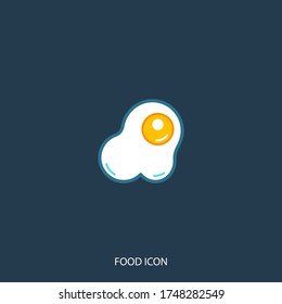 Scrambled eggs line icon isolated on background. Symbol, logo. Vector illustration