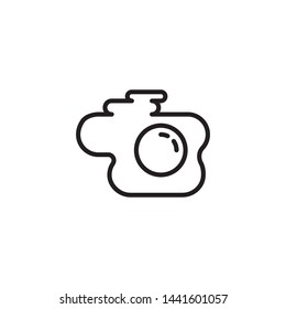 Scrambled eggs line vector icon. Fast food sign for menu design, websites and mobile app.