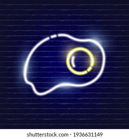 Scrambled eggs neon icon. Glowing icon vector illustration for mobile, websites and menu designs. Nutrition concept
