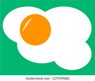 scrambled eggs on a green background