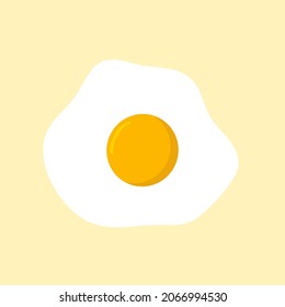Scrambled eggs on a yellow background for use in clipart or web design