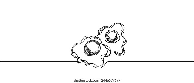 huevos revueltos en una línea. ilustración de desayuno
